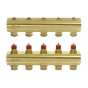 Danfoss 088U0505 - Manifold FHF, Brass, Number of heating manifold connections [loops] [Max]: 5, 10 bar