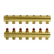Danfoss 088U0507 - Manifold FHF, Brass, Number of heating manifold connections [loops] [Max]: 7, 10 bar