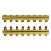 Danfoss 088U0508 - Manifold FHF, Brass, Number of heating manifold connections [loops] [Max]: 8, 10 bar